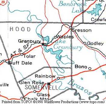 Map Of Lake Granbury