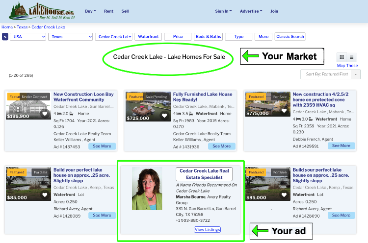 Real Estate Specialist /Agent Spotlight Information
